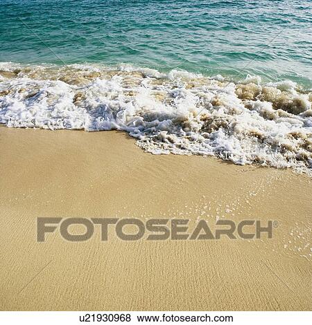 Waves on the beach View Large Photo Image Stock Photo - Waves on the beach. Fotosearch