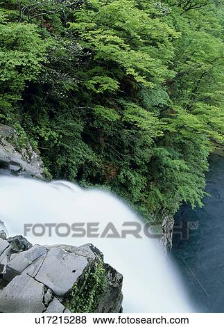 Stock Photo - "Waterfall, Akita, Japan". Fotosearch