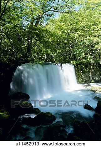 "Waterfall, Aomori, Japan" View Large Photo Image Stock Image - "Waterfall, Aomori, Japan". Fotosearch