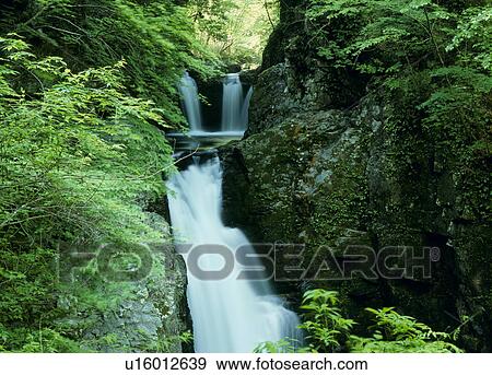 Stock Photo - "Waterfall, Gifu, Japan". Fotosearch