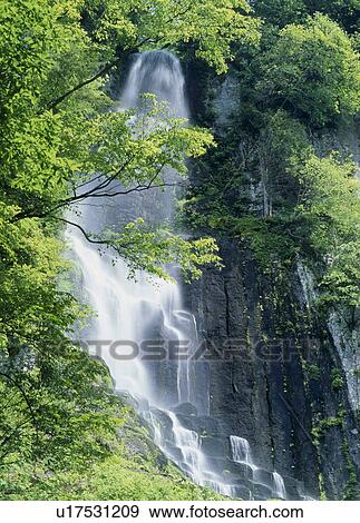 Stock Photo - "Waterfall, Gifu, Japan". Fotosearch