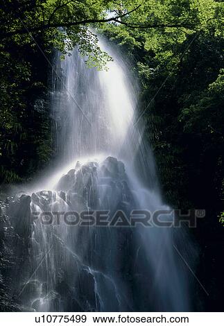 Stock Photo - "Waterfall, Hyogo, Japan". Fotosearch