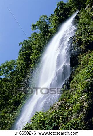 Stock Photograph - "Waterfall, Hyogo, Japan". Fotosearch