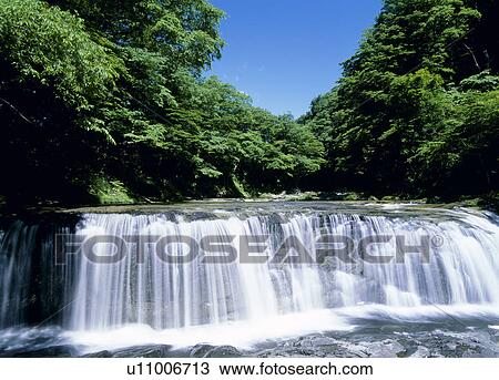 Stock Image - "Waterfall, Miyagi, Japan". Fotosearch