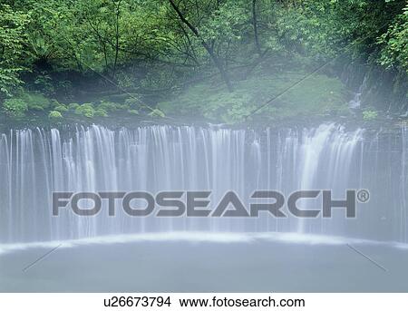 Picture - "Waterfall, Nagano, Japan". Fotosearch