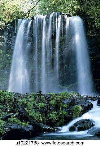 Stock Photo - "Waterfall, Nagano, Japan". Fotosearch