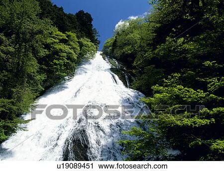 Stock Image - "Waterfall, Tochigi, Japan". Fotosearch