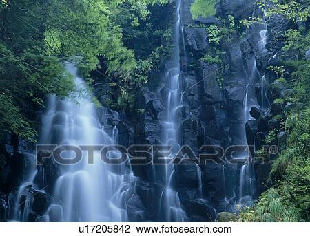 "Waterfall, Tottori, Japan" View Large Photo Image Stock Image - "Waterfall, Tottori, Japan". Fotosearch