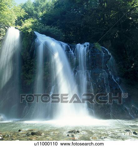 Stock Image - "Waterfall, Yamanashi, Japan". Fotosearch