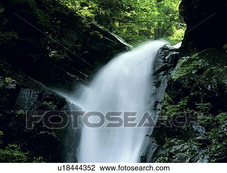 Stock Image - "Waterfall, Yamanashi, Japan". Fotosearch