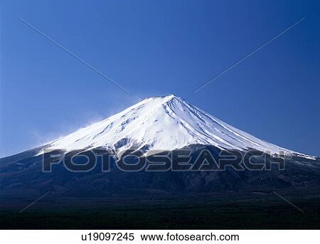 Stock Photography - "Mt. Fuji And Blue Sky, Yamanashi, Japan". Fotosearch