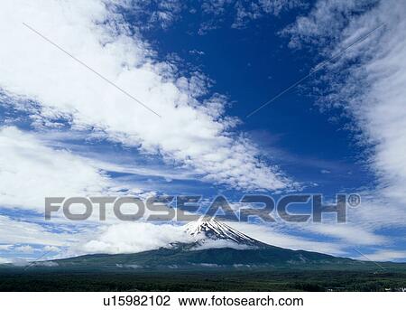 Stock Image - "Mt. Fuji And Cloudscape, Yamanashi, Japan". Fotosearch