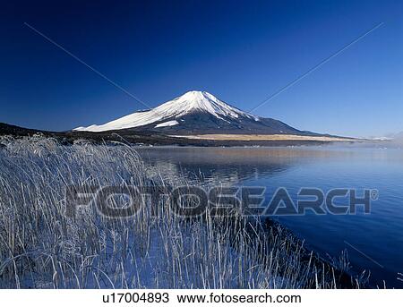 Stock Image - "Mt. Fuji And Lake, Yamanashi, Japan". Fotosearch
