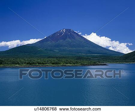 Stock Photo - "Mt. Fuji And Lake, Yamanashi, Japan". Fotosearch