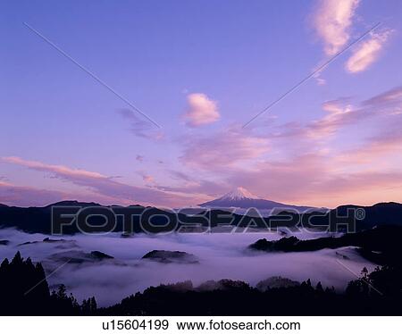 Stock Photo - "Mt. Fuji And Morning Glow, Shizuoka, Japan". Fotosearch