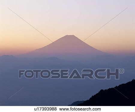 Stock Photo - "Mt. Fuji And Morning Glow, Yamanashi, Japan". Fotosearch