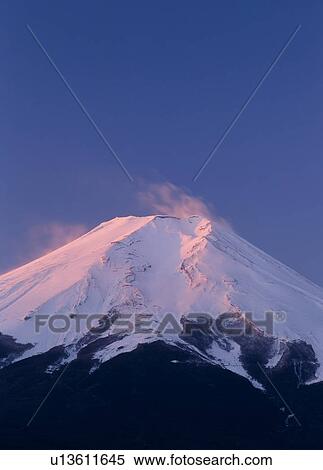 Stock Photography - "Mt. Fuji And Morning Glow, Yamanashi, Japan". Fotosearch