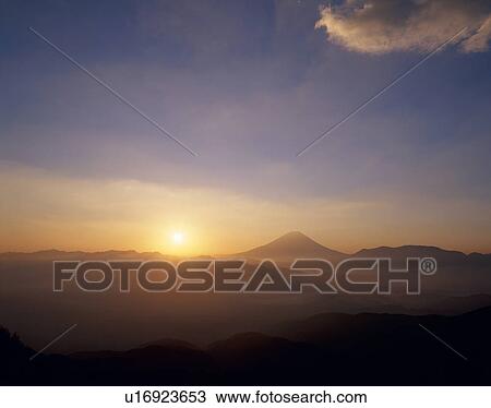 "Mt. Fuji And Morning Sun, Yamanashi, Japan" View Large Photo Image Stock Image - "Mt. Fuji And Morning Sun, Yamanashi, Japan". Fotosearch