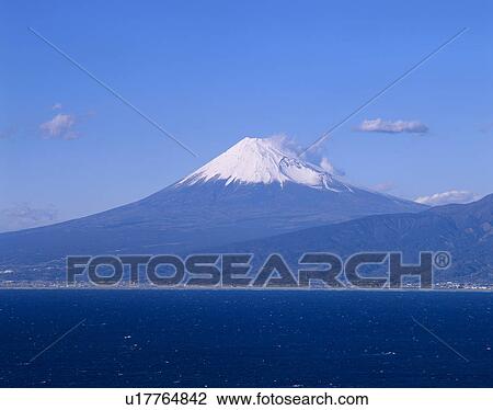 Stock Image - "Mt. Fuji And Ocean, Shizuoka, Japan". Fotosearch