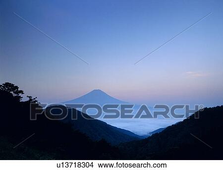 "Mt. Fuji In Dawn, Yamanashi, Japan" View Large Photo Image Picture - "Mt. Fuji In Dawn, Yamanashi, Japan". Fotosearch