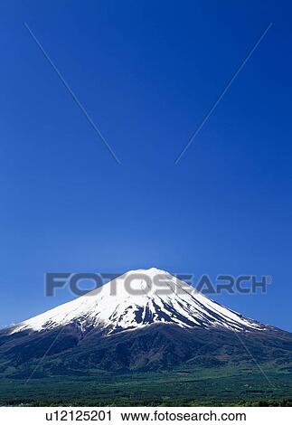 Stock Image - "Mt. Fuji With Snow, Yamanashi, Japan". Fotosearch