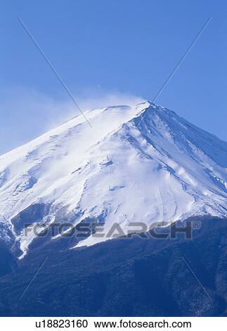 Stock Image - "Mt. Fuji With Snow, Yamanashi, Japan". Fotosearch