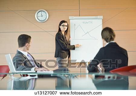 Stock Photo - Businesswoman giving a presentation. Fotosearch