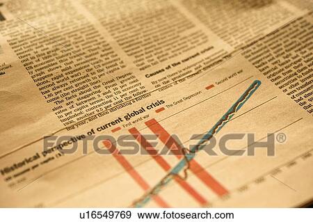 Chart in newspaper analyzing financial crisis View Large Photo Image Stock Photo - Chart in newspaper analyzing financial crisis. Fotosearch