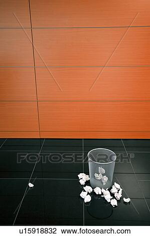 Basket with balls of paper trash View Large Photo Image Stock Image - Basket with balls of paper trash. Fotosearch