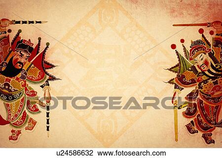 Backgrounds of god of door for Chinese New Year, CG, Chinese Culture, Backgrounds View Large Photo Image Stock Image - Backgrounds of god of door for Chinese New Year, CG, Chinese Culture, Backgrounds. Fotosearch