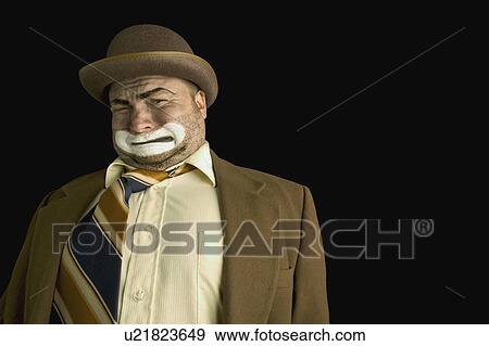 Stock Photo - An emotional clown. Fotosearch