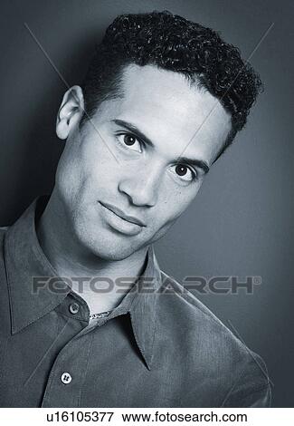 Stock Photo - Black and white handsome man. Fotosearch
