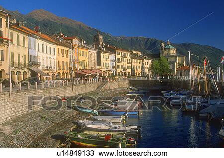 Stock Image - Boats in harbor. Fotosearch