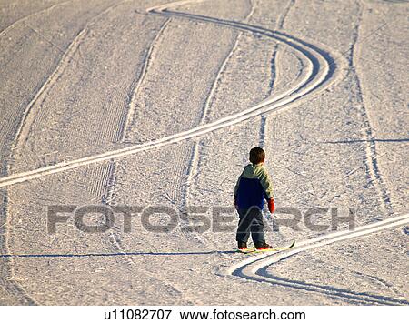 Child skiing View Large Photo Image Stock Photo - Child skiing. Fotosearch