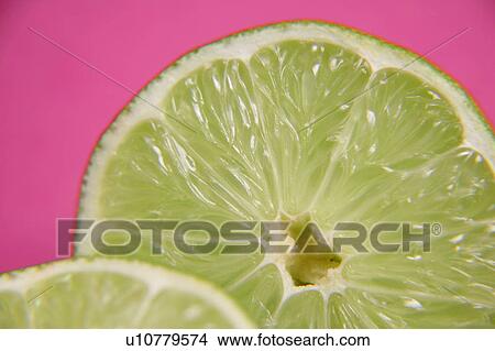 Picture - Close up of half a lime. Fotosearch