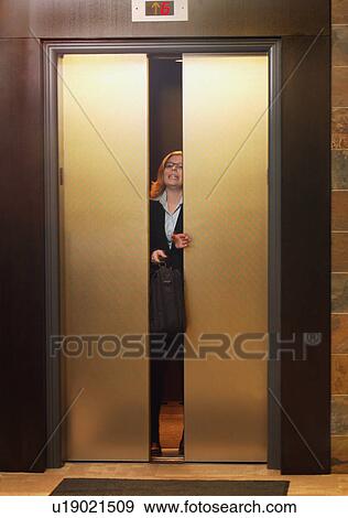 Stock Photo - Faulty elevator door. Fotosearch