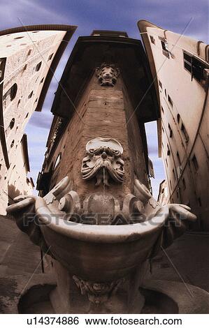 Stock Photograph - Fountain on Street Florence Tuscany Italy. Fotosearch