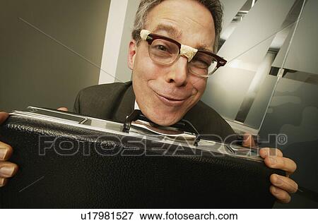 Stock Photo - Geeky businessman. Fotosearch