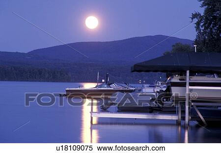 Stock Photography - Lake and jetty at night. Fotosearch
