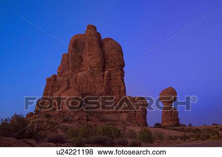 Stock Photo - Large Balanced Rock in Utah desert. Fotosearch