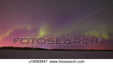 Stock Photo - Northern lights Alberta Canada. Fotosearch