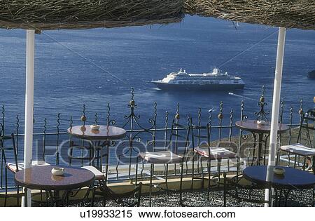 Patio looking out at cruise ship View Large Photo Image Stock Photography - Patio looking out at cruise ship. Fotosearch