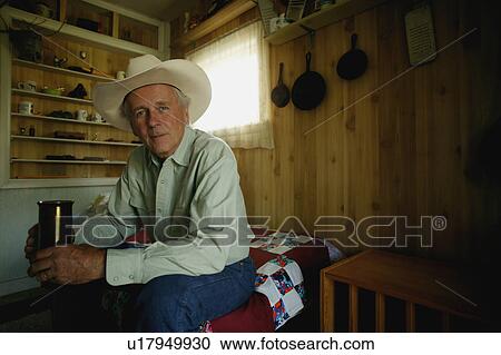 Stock Image - Portrait of a cowboy. Fotosearch
