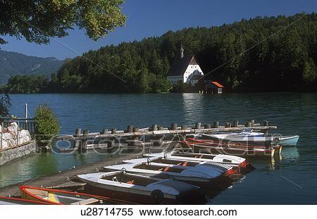 Stock Photography - Small lakeside harbor. Fotosearch