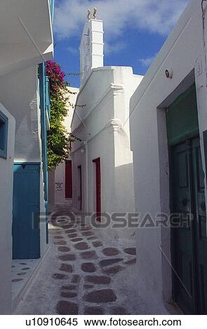 Stock Photography - Stone walkway in villa. Fotosearch