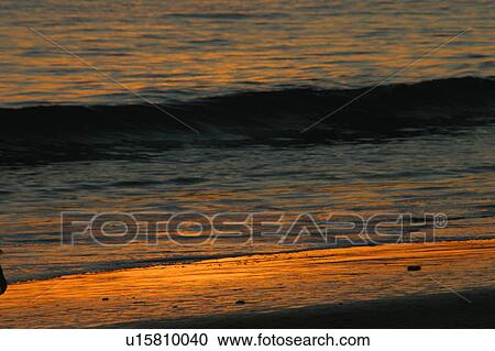 Stock Image - Sunset reflected on the sea. Fotosearch