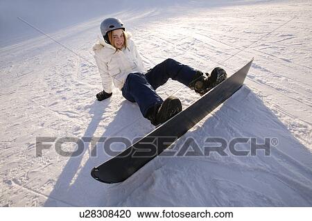 Teen on snowboard View Large Photo Image Stock Image - Teen on snowboard. Fotosearch
