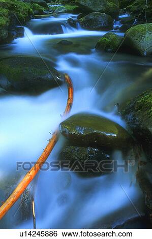 Stock Photograph - Time delay flowing river. Fotosearch