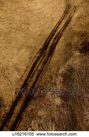 Tracks in field View Large Photo Image Stock Photography - Tracks in field. Fotosearch