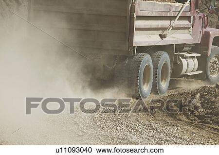 Stock Image - Truck carrying a load of gravel. Fotosearch
